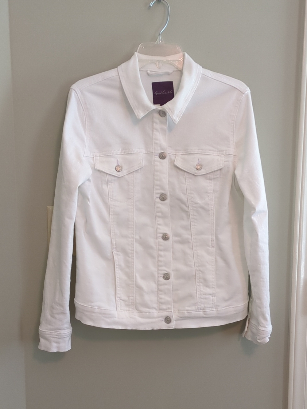Gloria Vanderbilt White Denim Jacket - Button-Front Jean Jacket